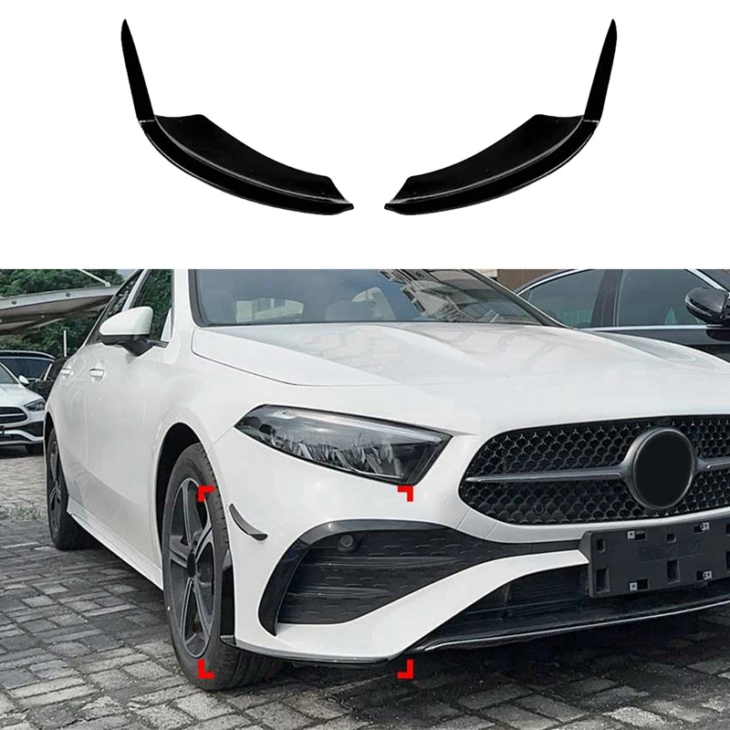 

For Mercedes-Benz A-Class W177 2023+ A180 A200 Front Bumper Lip Angle Diffuser Splitter Spoiler Protector