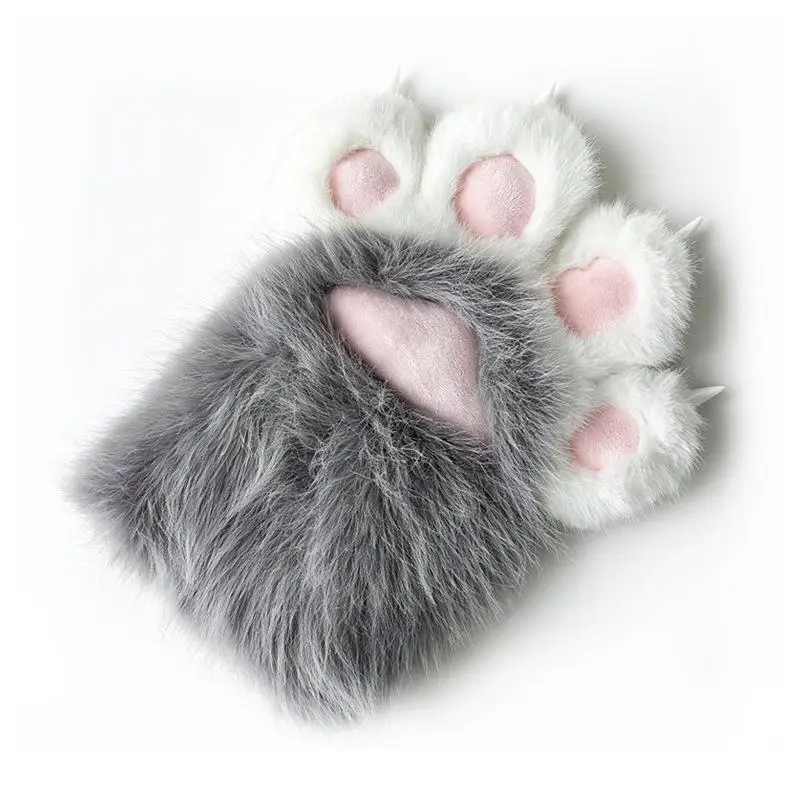 1 Stück Neuer Plüsch-Cosplay-Katzenpfoten-Handschuh, verdickter Cartoon-Katzenkrallen-Quetsch-Handschuh, flauschige Requisiten – Detail 5