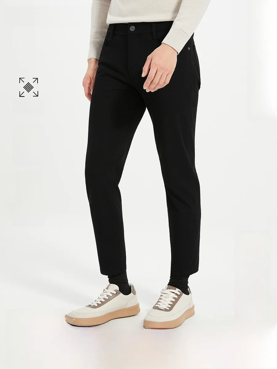 Low Waist Men's Denim Pants Lilanz Tech Black Nine Points Fashion Urban Style High Elasticity Polyester Cotton Blend Autumn New