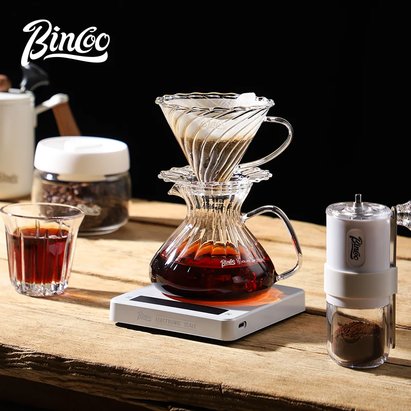 Bincoo 500ml / 600ml Glass Hand Drip Coffee Pot Carafe Share Pot Pour Over Coffee Server Drip Coffee Pot