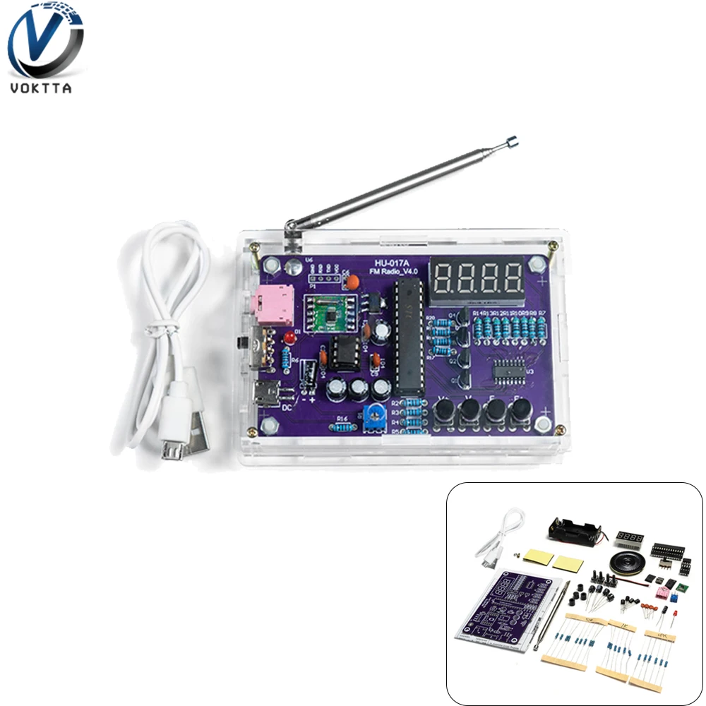 RDA5807 TDA2822 HU-017A RDA5807S Kit Radio FM FM parti elettroniche fai da te Kit scheda 87-108MHz per accessori per componenti elettronici