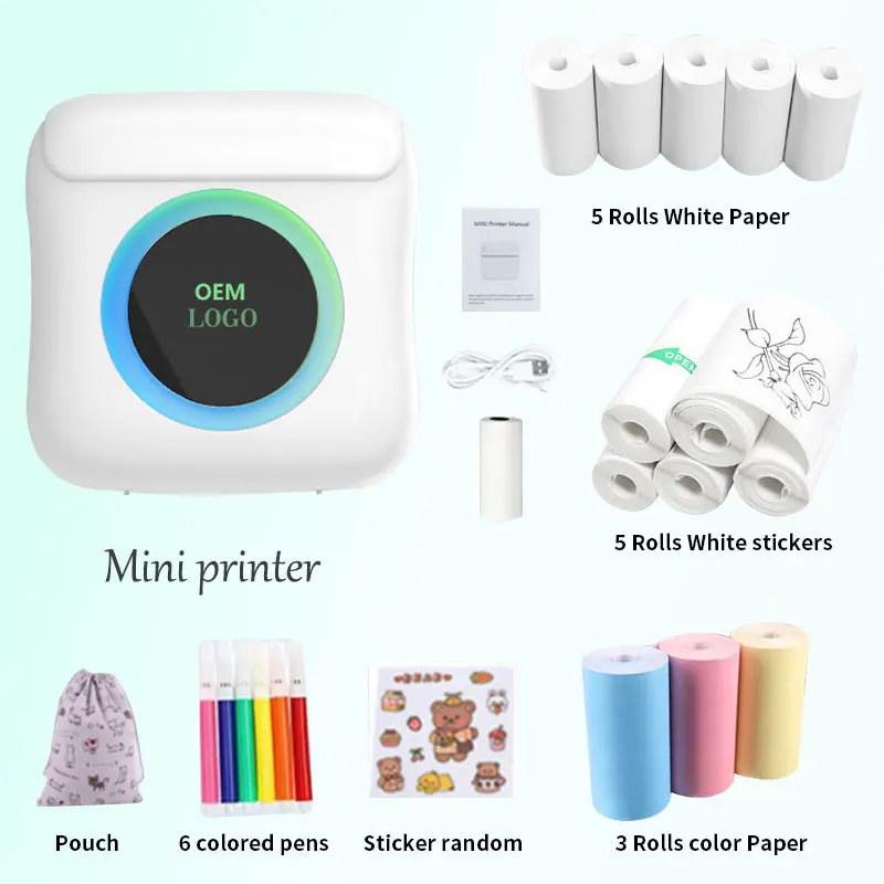 

Suitable for Strength factory cross-border wholesale portable thermal printer household wrong question mini pocket can be connec