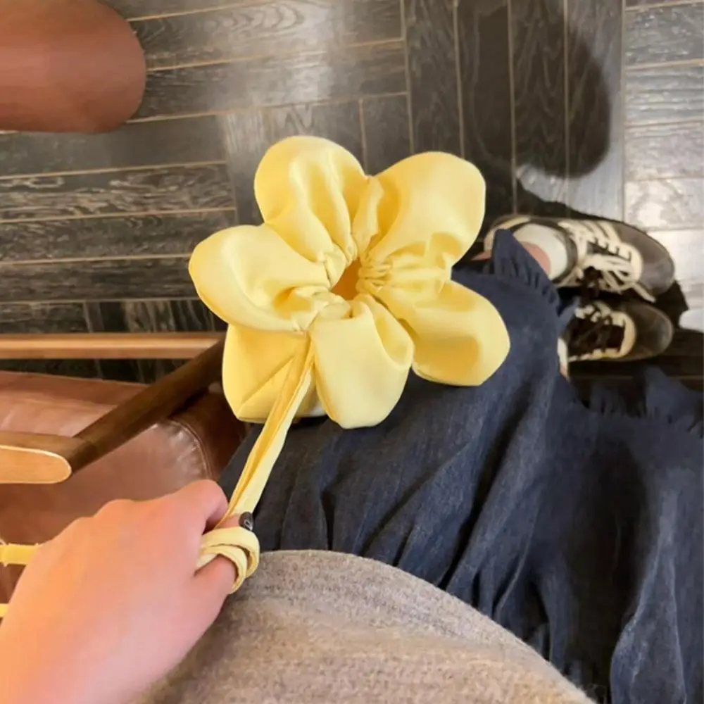 Literarischen Koreanischen Stil Plaid Kordelzug Tasche Druck Nette Blume Handtasche Große Kapazität Tragbare Kleine Umhängetasche Urlaub