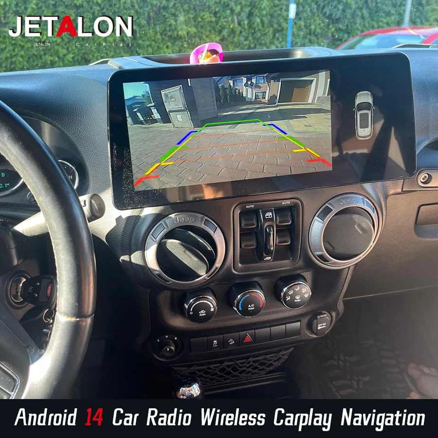 12.3 بوصة راديو السيارة اللاسلكي carplay أندرويد 14 لسيارة جيب رانجلر 3 JK 2010-2018 مشغل فيديو الوسائط المتعددة التلقائي WIFI DSP وحدة الرأس
