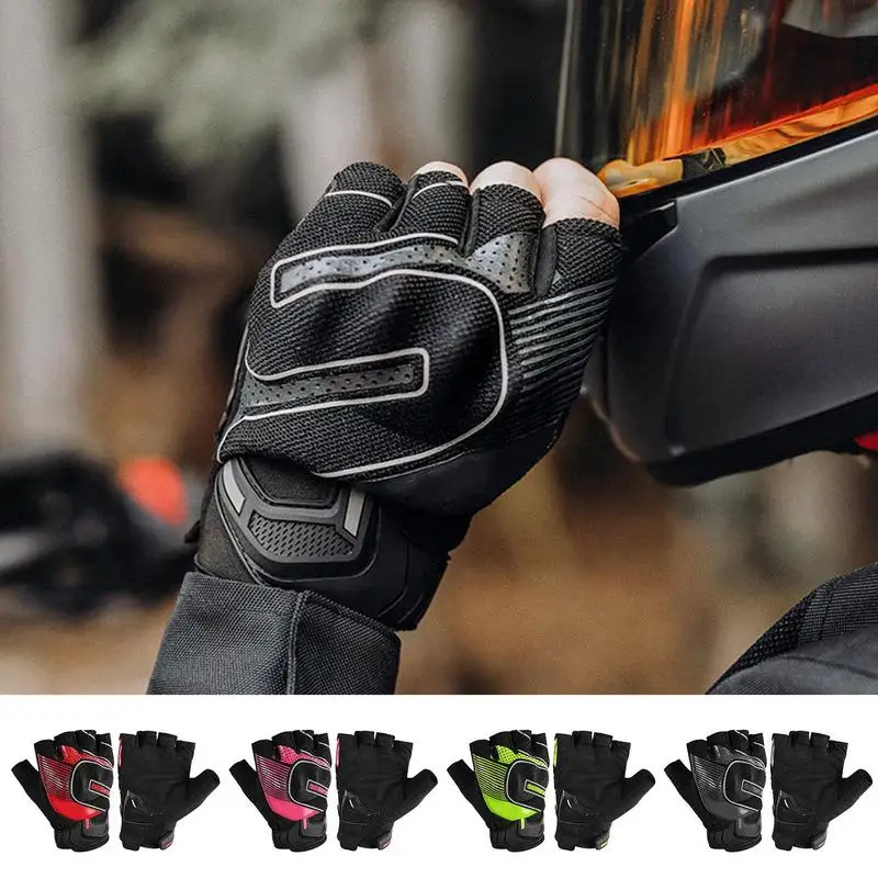 

Motorcycle Half Finger Riding Gloves Motorbike Hard Knuckles Fingerless Gloves Mountain Bike Fingerless Summer Riding Gloves