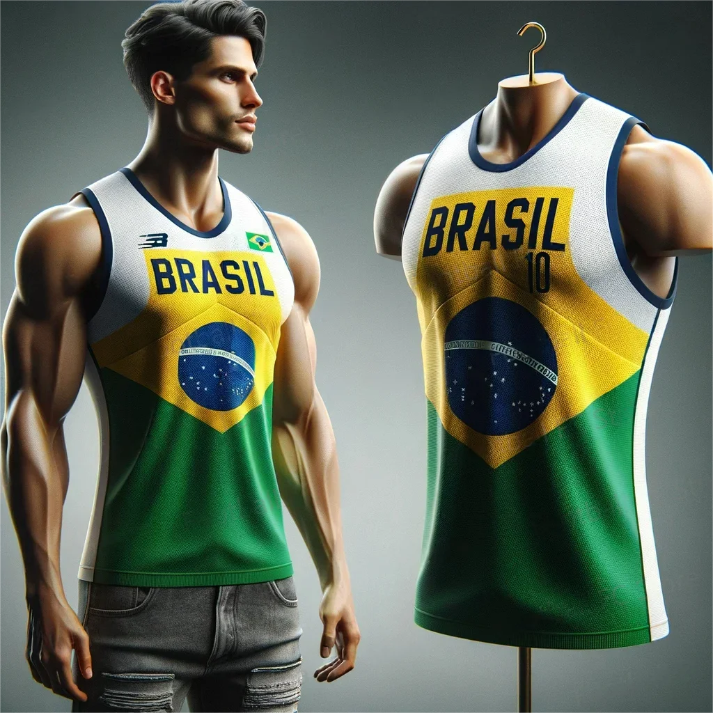 Children\'s basketball special edition vest Brazilian special edition T-shirt gym training uniform children\'s training vest new