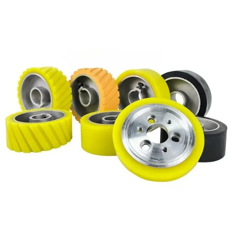 Rubber Wheel Aluminum Core Soft Rubber Bore 30mm and 35mm for Woodworking Machinery Accessories