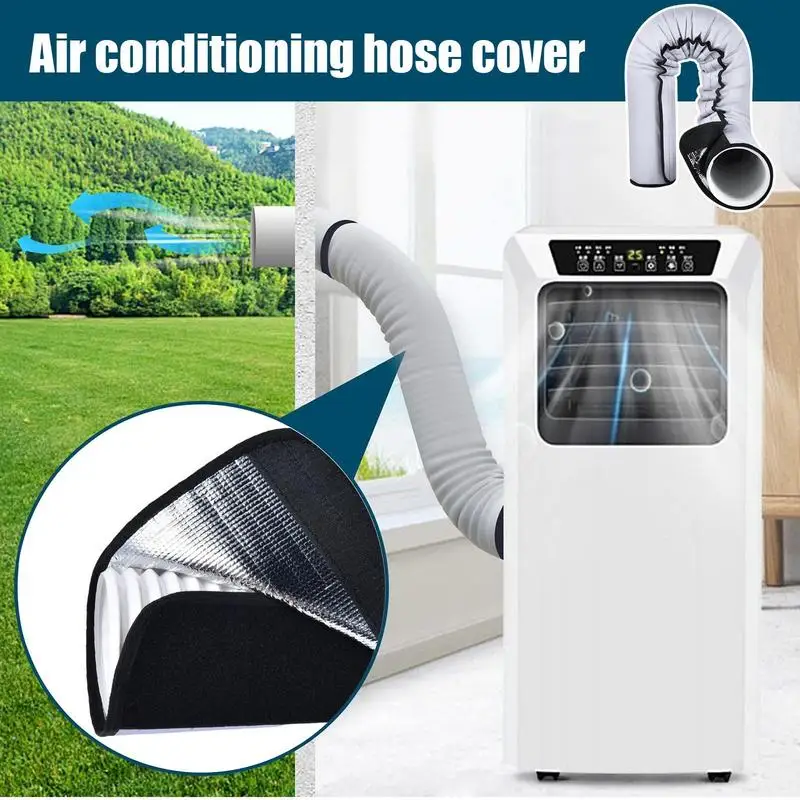 

Air Conditioner Hose Wrap Reusable Insulation Sleeve With Buckle Straps Protective Air Conditioner Parts Home Improvement Tool