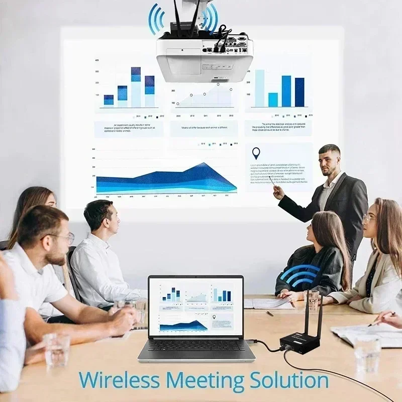 VIKEFON 1080P 300M 5.8GHz HDMI-compatible Wireless Audio Video Transmitter Receiver Extender 1 TX-4 RX Extender Kit For TV PC