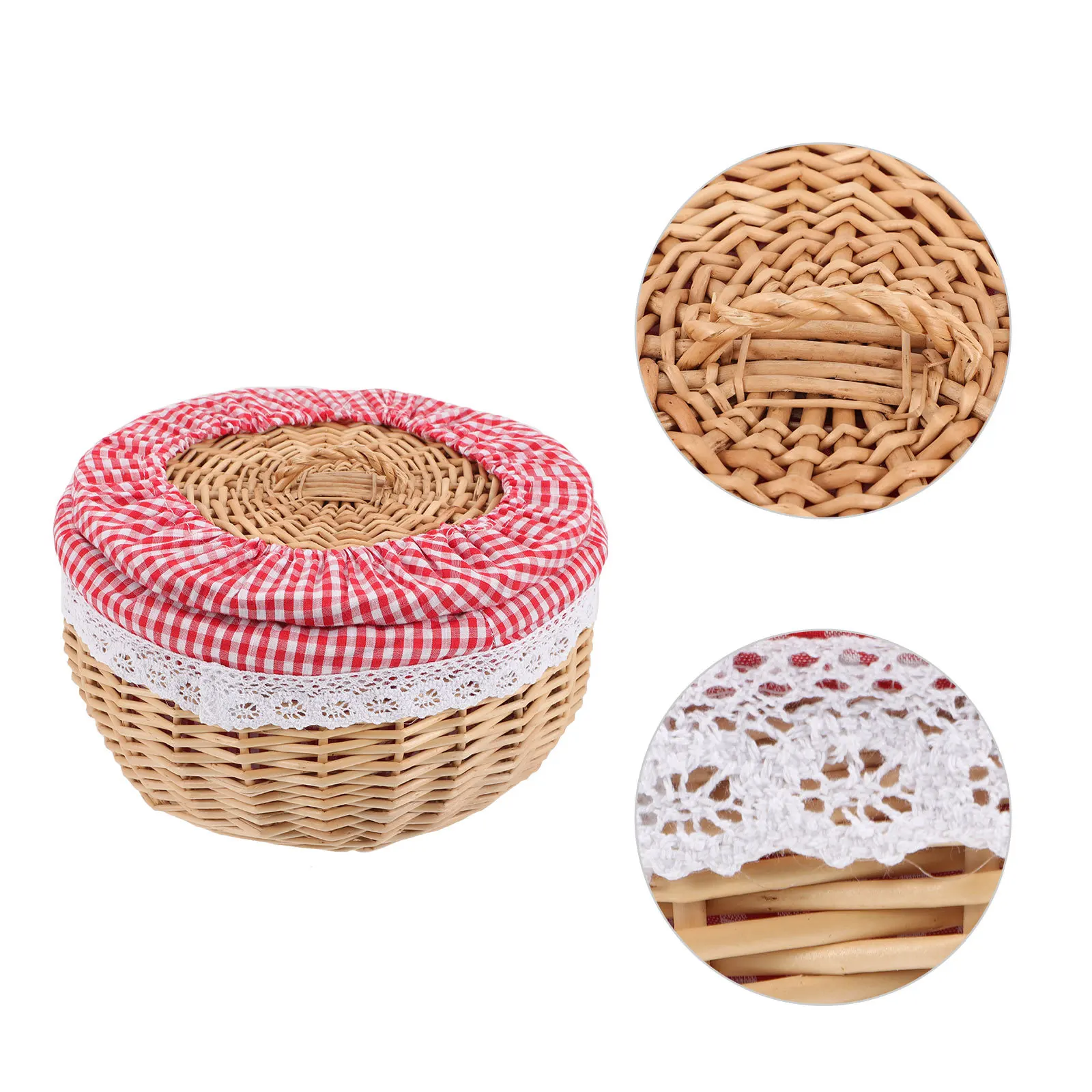 

Wicker Bread Basket Natural Color Storage Basket Perfect for Bread Rolls Fruit Snacks Kitchen Counter Fruit Baskets