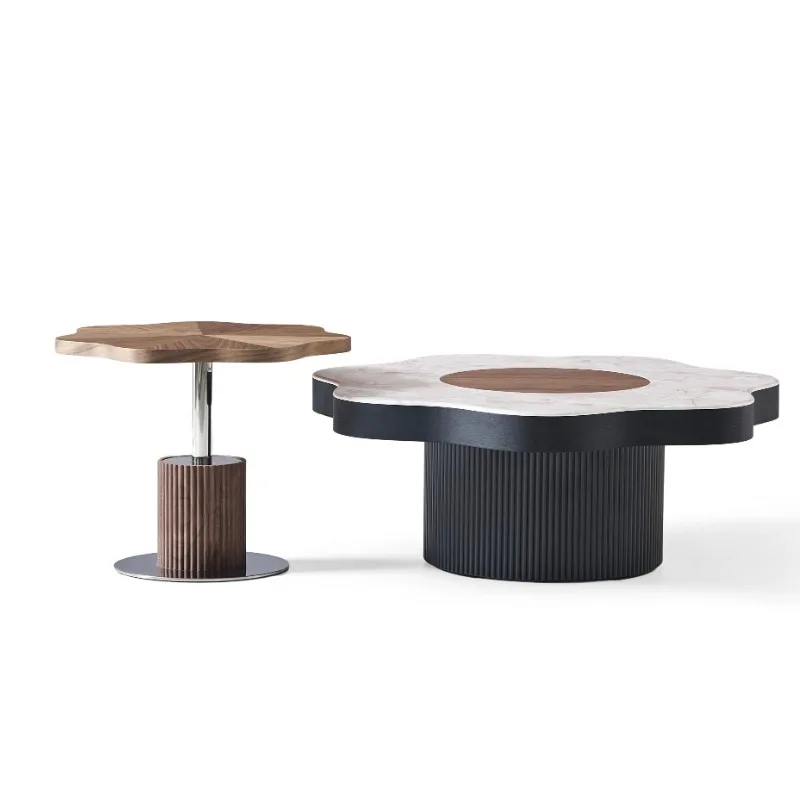 Special-shaped table, modern round coffee table, living room coffee table, wooden  table