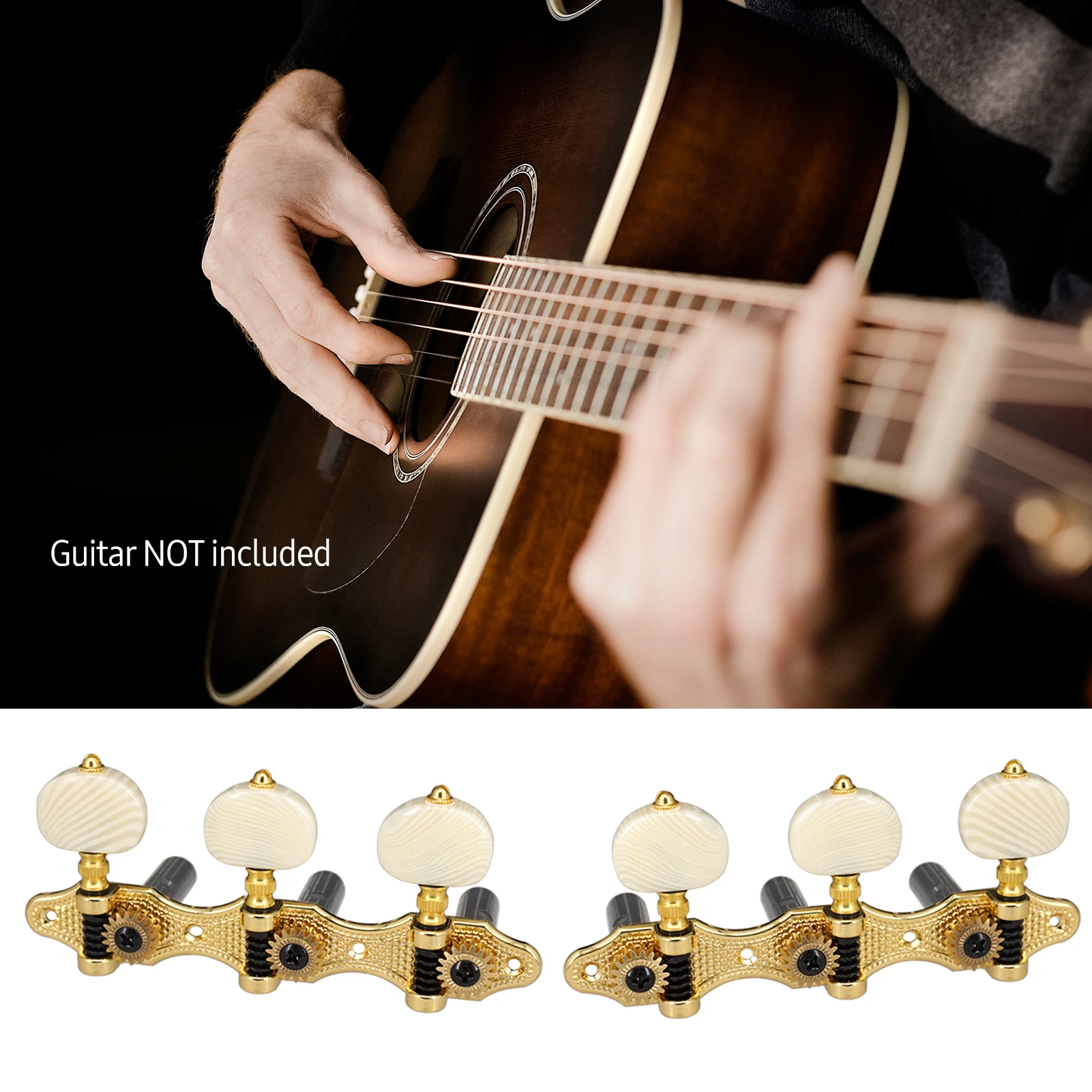 2 Planks Classical Guitar Tuning Peg Acoustic Guitar Tuners Accessories 1:18 Tuning Key 3 Left 3 Right Guitars Knobs Replacement