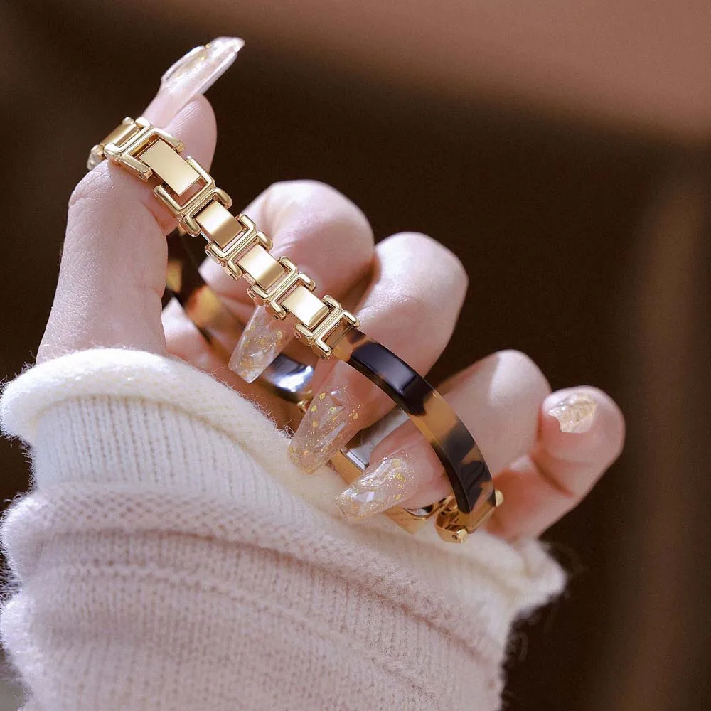 Women Watch 2025 New High Quality Amber Tortoiseshell Vintage Bracelet Quartz Watches Ladies Dress Gifts Square Dial Wristwatch