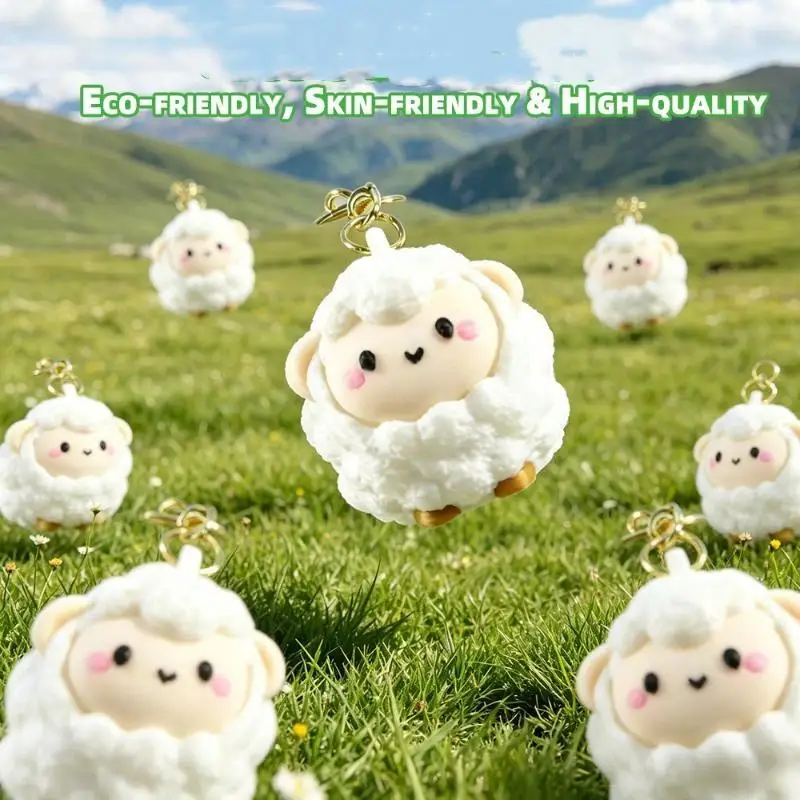 3D Printed Animal Sheep Fidget Clicker Keychain Pendant Eco Friendly Material Perfect For Stress Relief Toys Bag Charm Cute