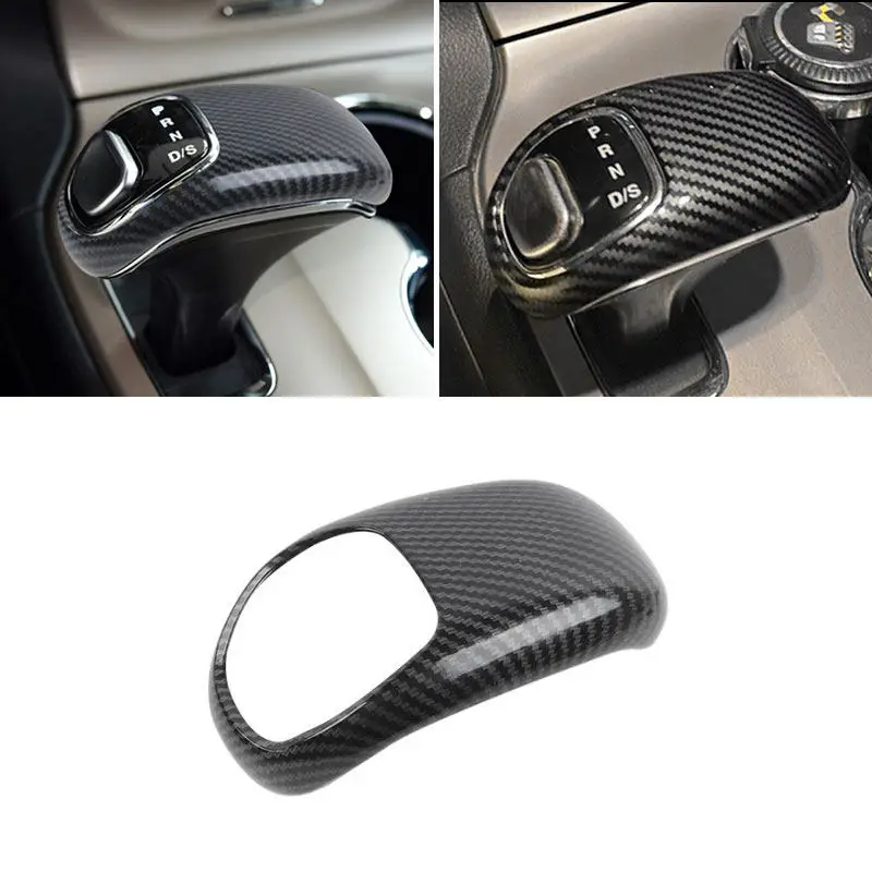 ABS Carbon Fiber Pattern Car Gear Shift Head Knob Decoration Trim For Jeep Grand Cherokee 2014 2015 2016 Chrysler 300C 2012-2014
