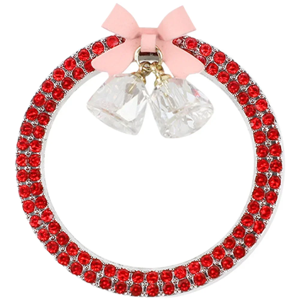 Light Blue Car Decorative Ring Versatile Fit Long-lasting Shine Light Reflection Unique Bow Style Elegant Design