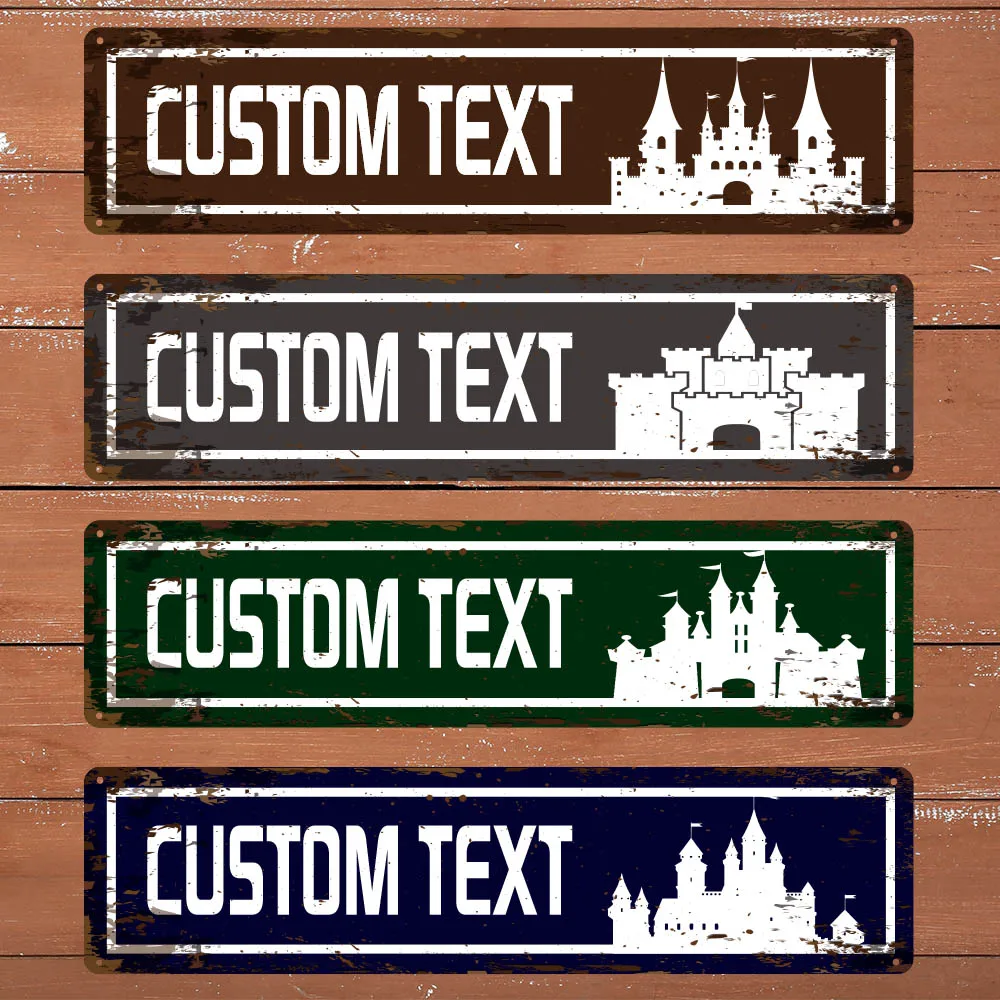 1pc diy brown/sliver/green/blue Personalized Text Iron Wall Signs Metal Wall Plaque For Kids Room Living Room Home Decor