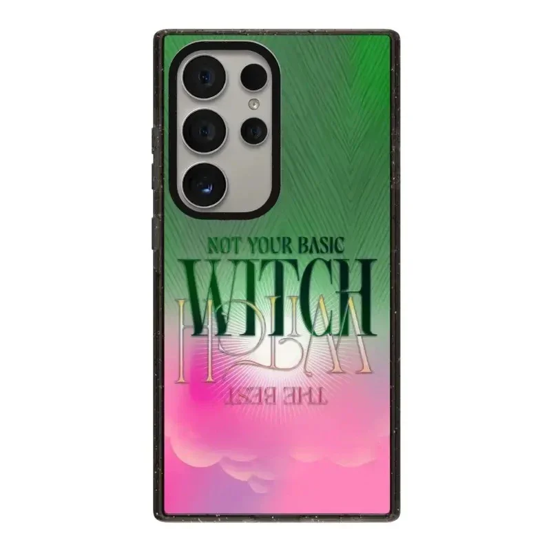 Funda con borde negro acrílico magnético mágico creativo para Samsung Galaxy S22 S23 S24 Ultra S22 + S23 + S24 Plus funda protectora