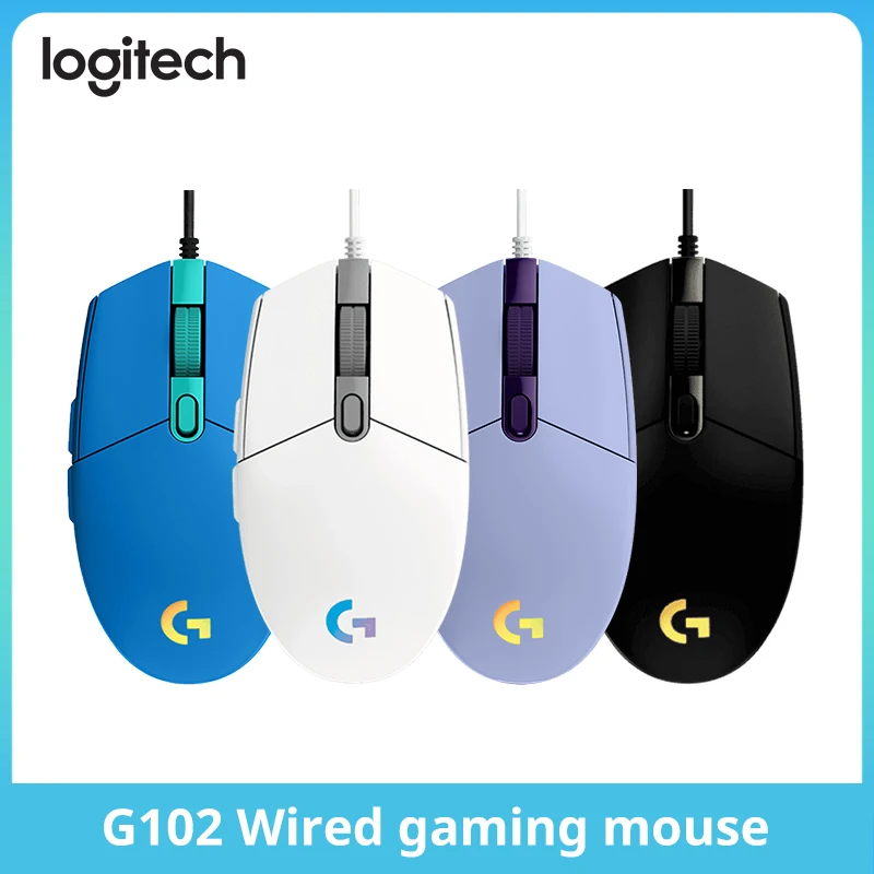 Logitech G102 Wired Gaming Mouse, 8000 DPI, RGB Lighting, 6 Programmable Buttons, Lightweight, Compatible with PC/Laptop