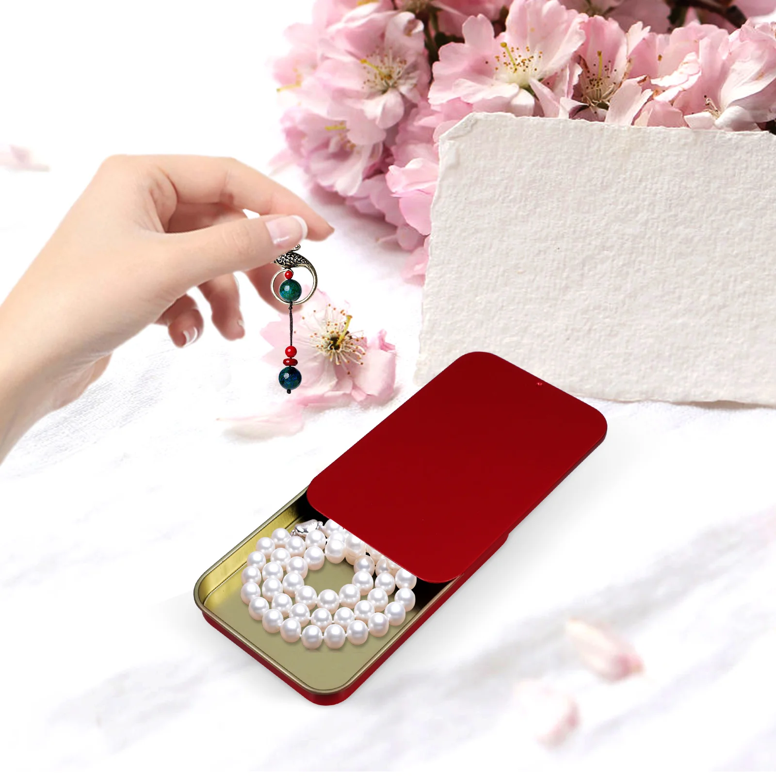 

2 pcs Tinplate Storage Can Small Metal Box Slide Top For Balm Lipstick Jewelry Airtight Portable Tin Container Party Favor Box