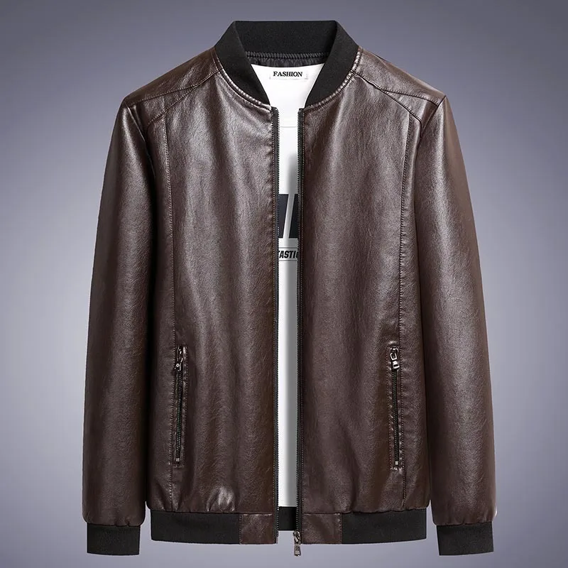 

New 2023 Men's Popular Spring and Autumn Handsome Leather Jacket Slim Fit Trend Korean Edition Coat