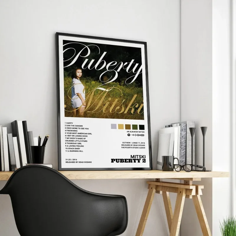 Singer Mitski Classics Music Album Puberty 2 Cover Pictures for Room Bar Art Home Wall Decor Canvas Painting Posters Gift