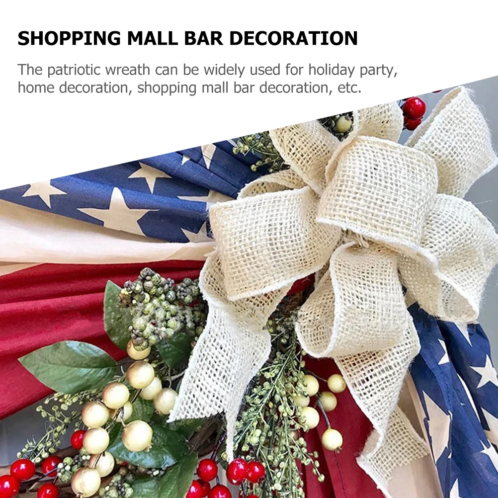 

Patriotic Floral Wreath Decoration For Independence Day Wall Hanging Ornament Door Garland Party Home Decor 4Th Of July