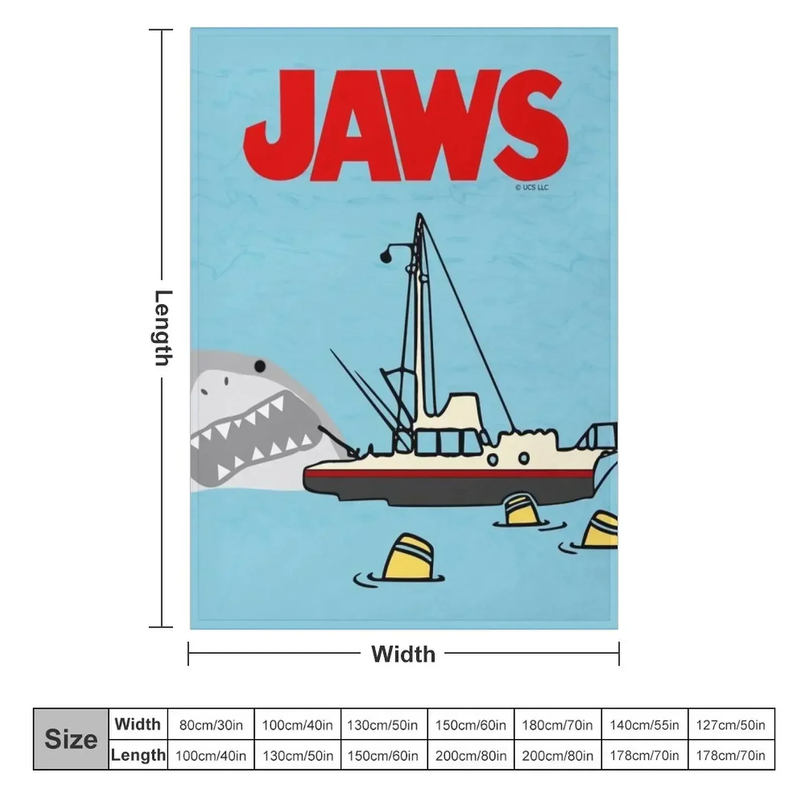 Jaws Movie Fan Art , Shark Beside Boat , Gonna Need A Bigger Boat Throw Blanket Kid'S Furry Hairy for winter Blankets
