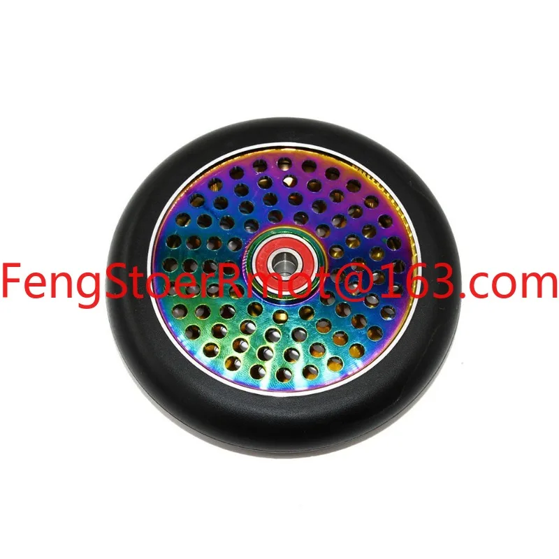 Extreme scooter wheels, accessories, aluminum inner buckle colorful, high elastic black PU wheel 120x24MM ABEC-9
