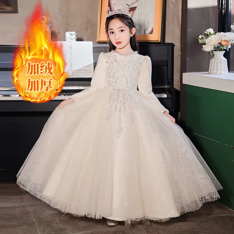 Girls' Formal Dress High-end Children's Host Piano Performance Dress Flower Girl Wedding Dress Little Girl Birthday Princess Dre