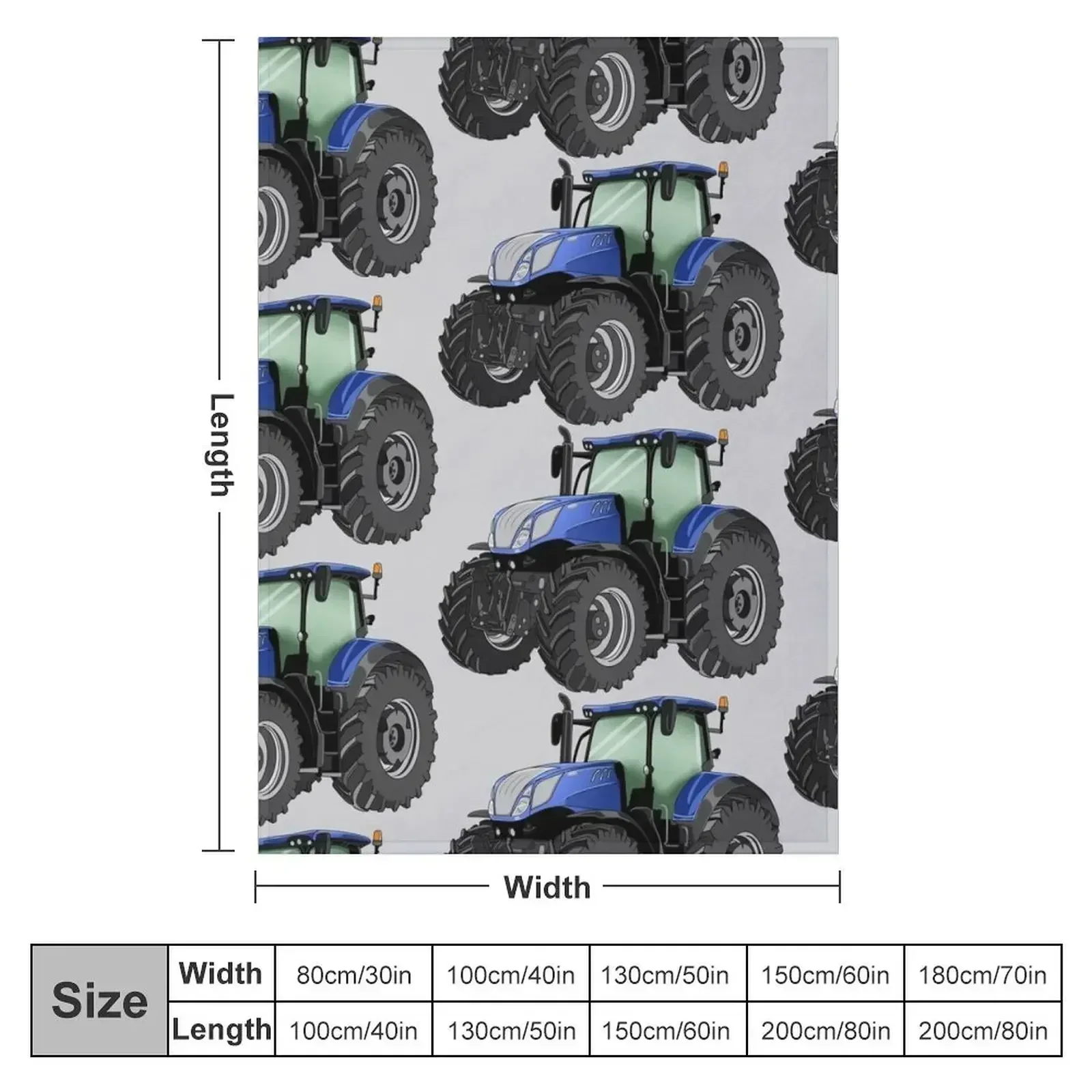트랙터 블루 드로잉 던지기 담요, 빈티지 이불, 초대형 던지기 담요