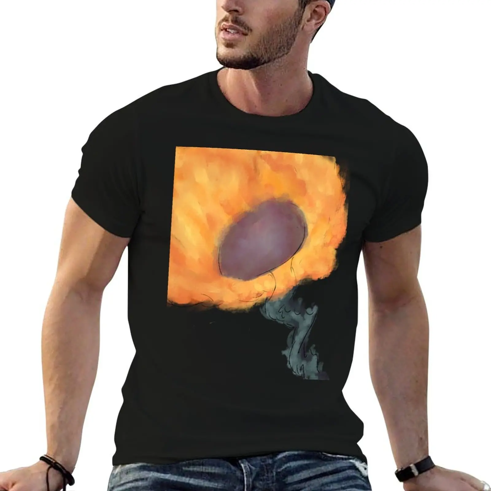 Fire Flower Painting (singular flower) T-Shirt Quick Dry Outdoor Sports T-Shirt