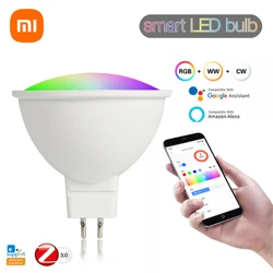 Xiaomi-Lâmpada LED Smart Zigbee, regulável, lâmpada de vela LED, aplicativo Ewelink, Alexa, Google Home, E27, E14, GU10, RGBCW, 2700-6500K