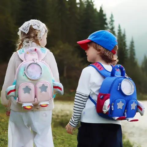 Luxury Rocket Backpack for Boys Water-Resistant Lightweight Kids School Bag Kindergarten Bookbag for Travel mochilas escolares