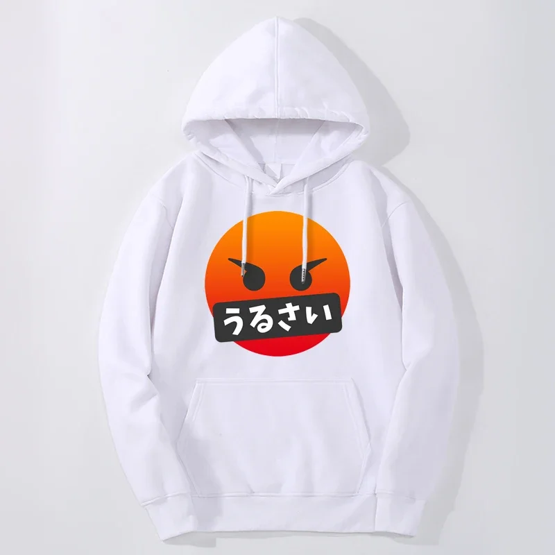 

New Hoodies Funny Japanese Style Designer Sportswear Angry Face Graphic Hoody Casual Unisex Cartoon Long Sleeve Fitness Pullover