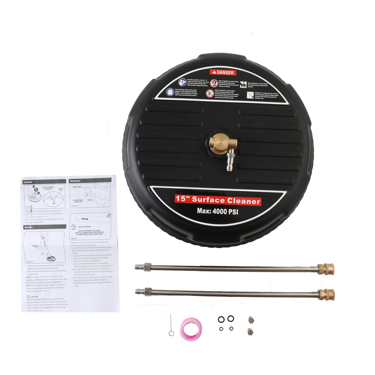 15インチブラシ洗浄機1/4インチクイックリリース洗車ノズル4000PSI高圧洗浄機洗浄