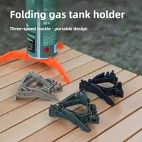 Nylon Gas Canister Foldable Stand Outdoor Gas Tank Bracket Camping Stove Bottle Stand Universal Tripod Folding Canister Stand