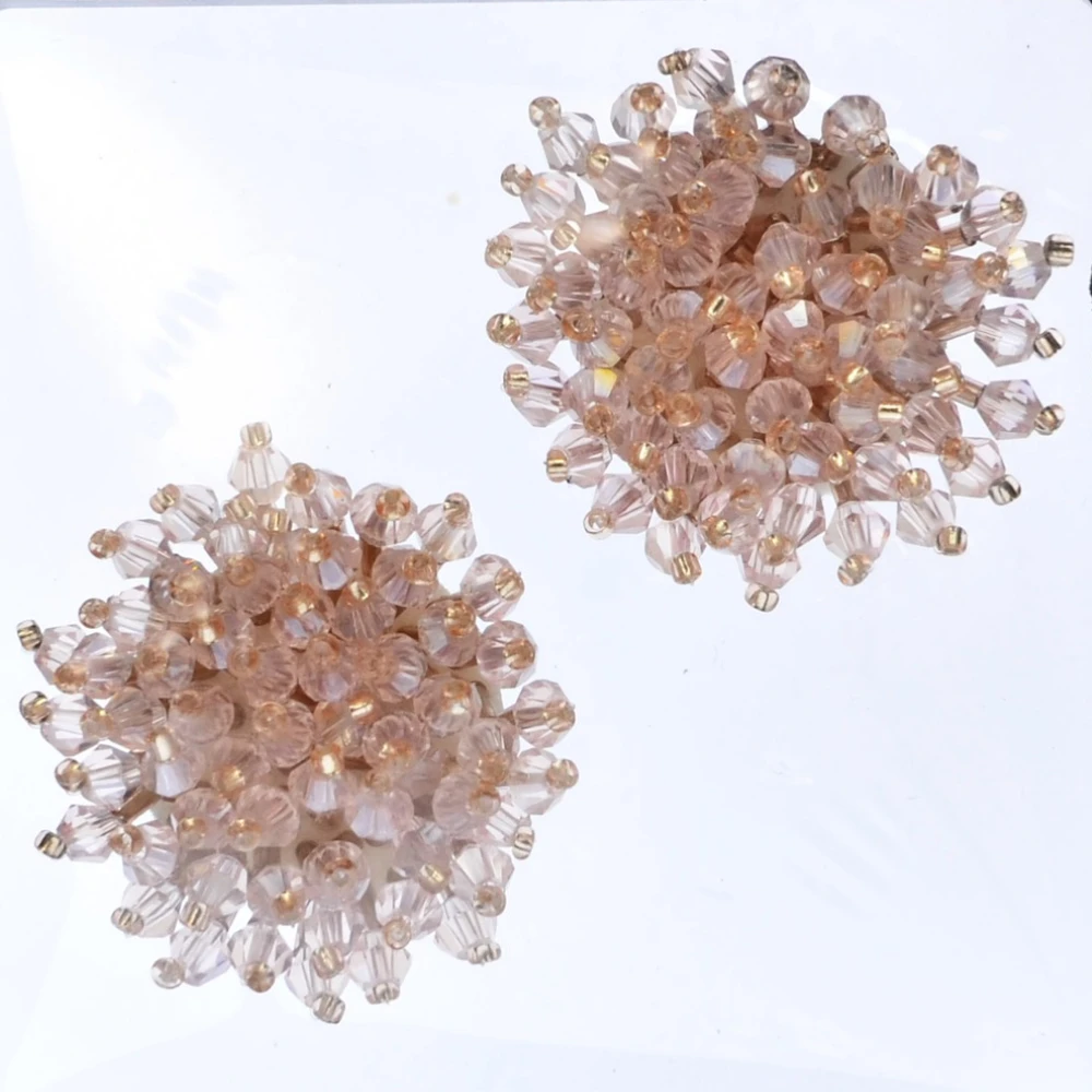 2 Stück handgemachte Knopfabdeckungen Kristall Blume Manschettenknöpfe für Frauen Hemd elegante Ärmel Knopf Clips Schmuck Dekoration Zubehör – Detail 4