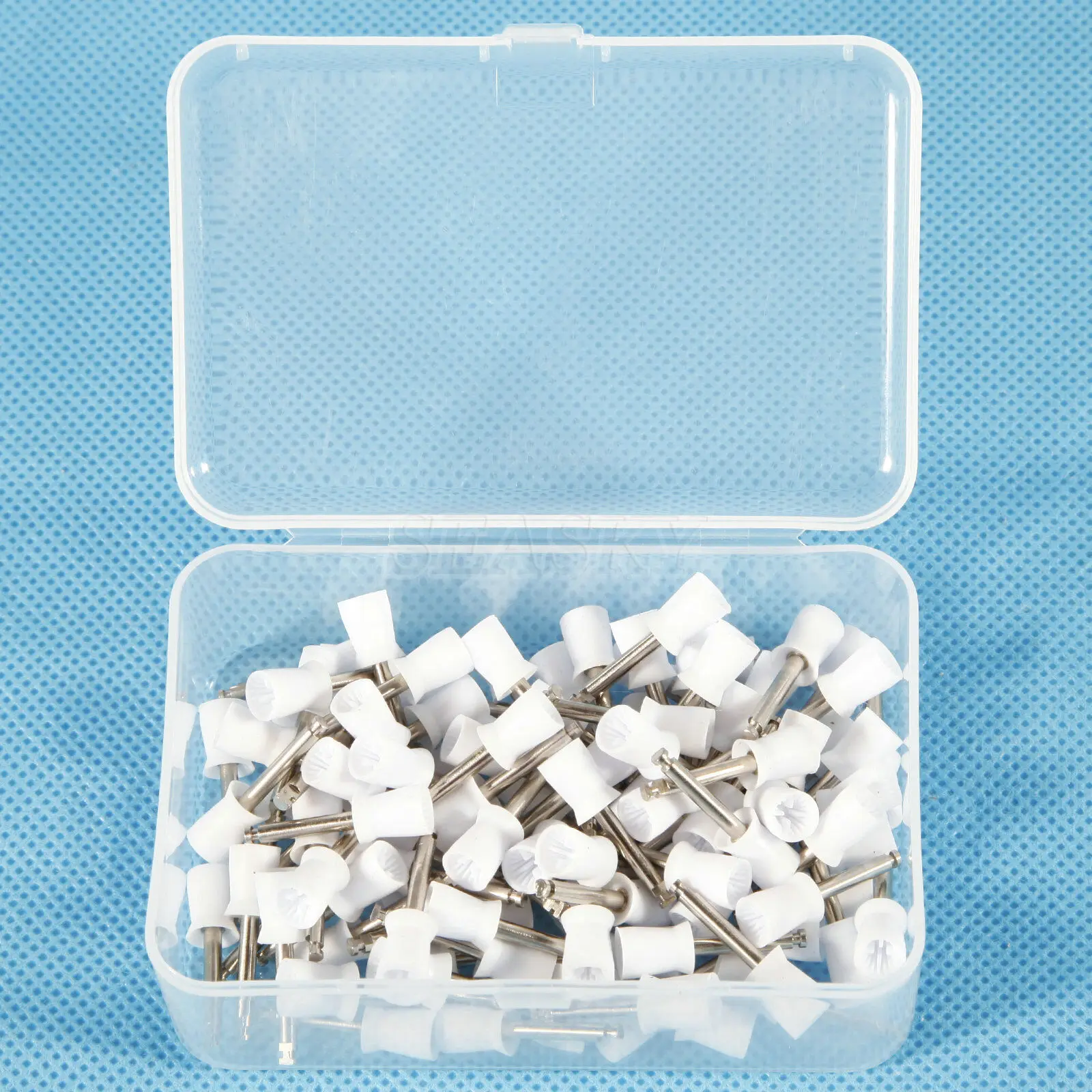 100pcs/1Box Dental Latch type Rubber Polishing Cups Brushes Tooth Prophy Polisher White Color