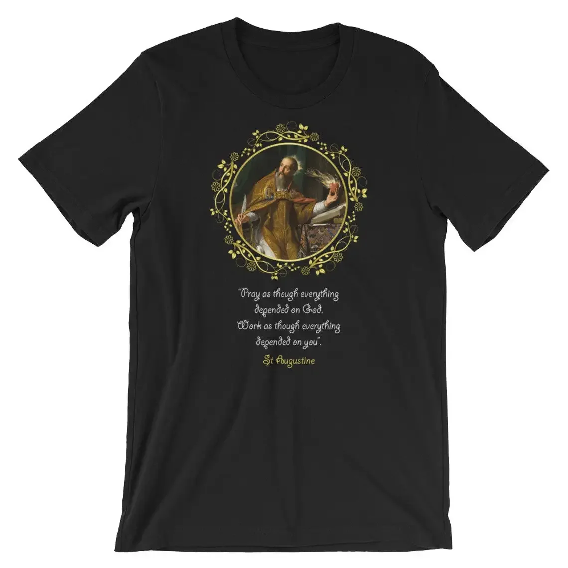 

Catholic St Augustine Quotes T-Shirt New 100% Cotton Short Sleeve O-Neck Casual Mens T-shirt Streetwear