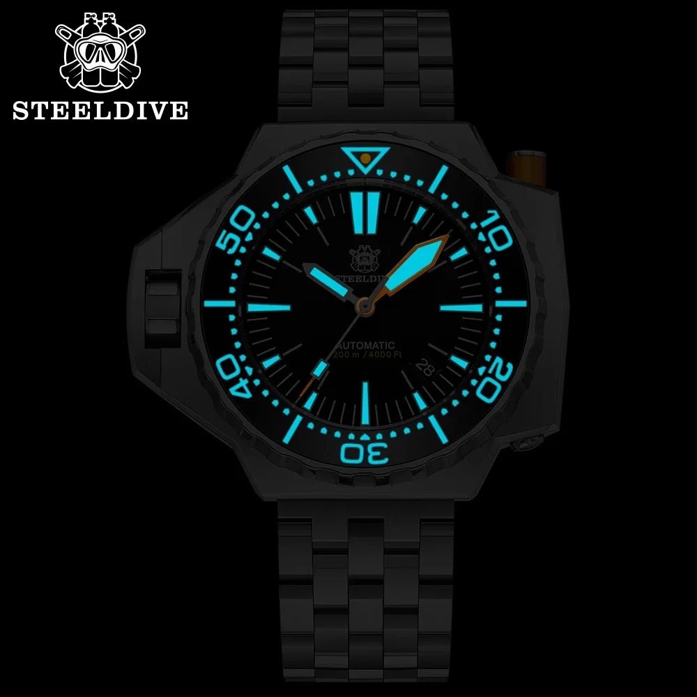 STEELDIVE Brand SD1969 Fully Automatic Mechanical Men's Watch NH35 Movement Swiss Luminous 1200M Waterproof Luxury Diving Watch