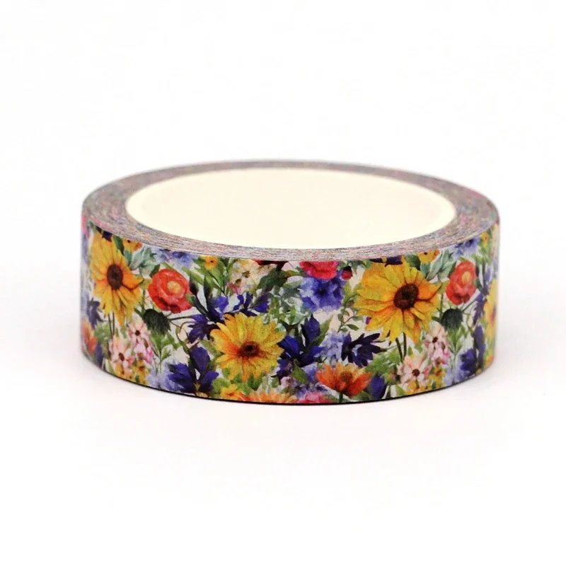NEW 1PC 10M Deco Garden Plant Flowers Sunflower Washi Tapefor Scrapbooking Journaling Adhesive Masking Tape Cute Stationary