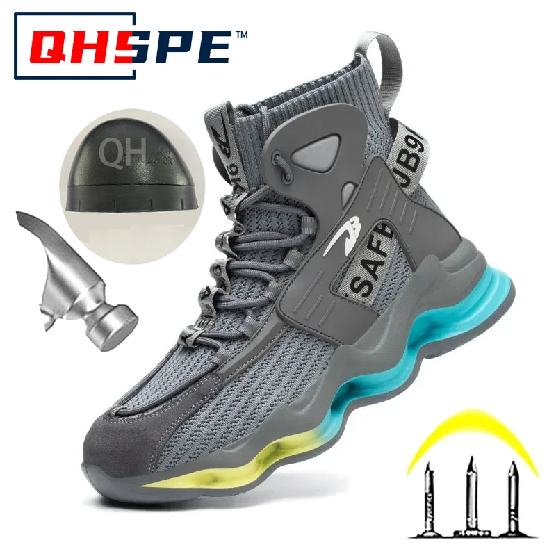 2024 New Safety Shoes Puncture-Proof Work Sneakers Lightweight Work Shoes Men Steel Toe Shoes Safety Boots Indestructible Shoes