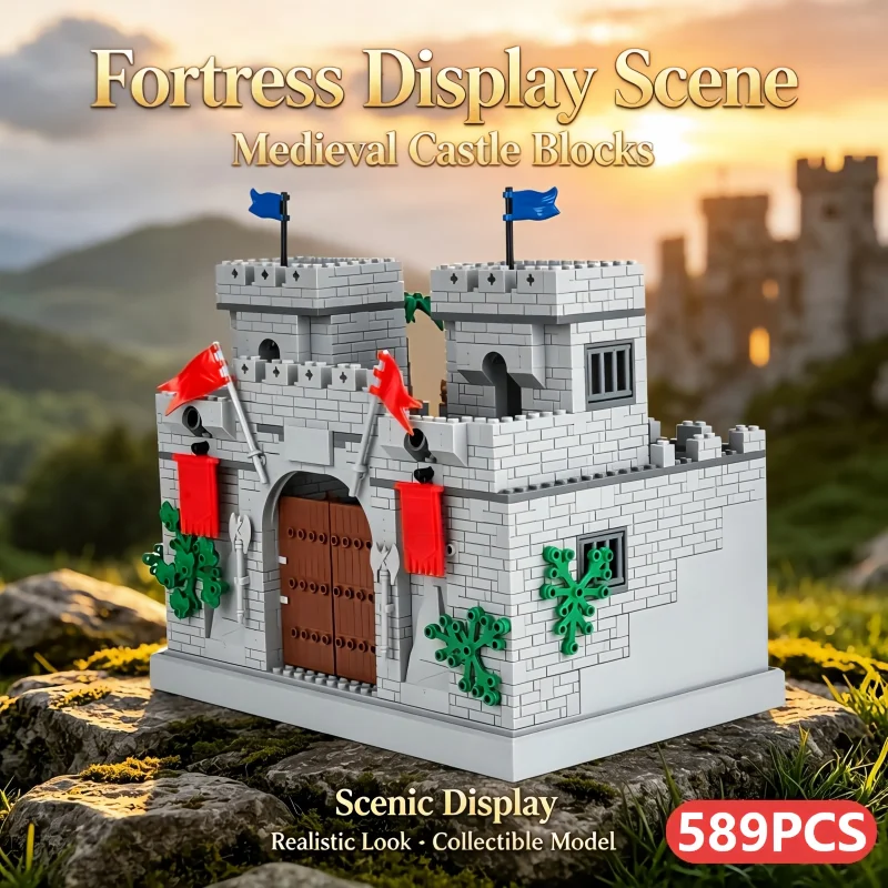 Image of Kreatives DIY Mittelalterliches Römisches Ritterburg-Bausatz-Modell, Weihnachts-, Halloween- und Geburtstagsgeschenk, Militärisches Sammler-Spielzeug