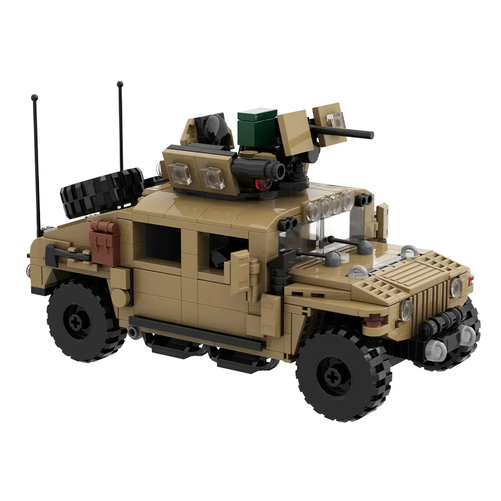 Gobricks MOC 클래식 군사 hummveeeds 자동차 빌딩 블록 모델 군사화 오프로드 차량 벽돌 장난감 어린이 선물