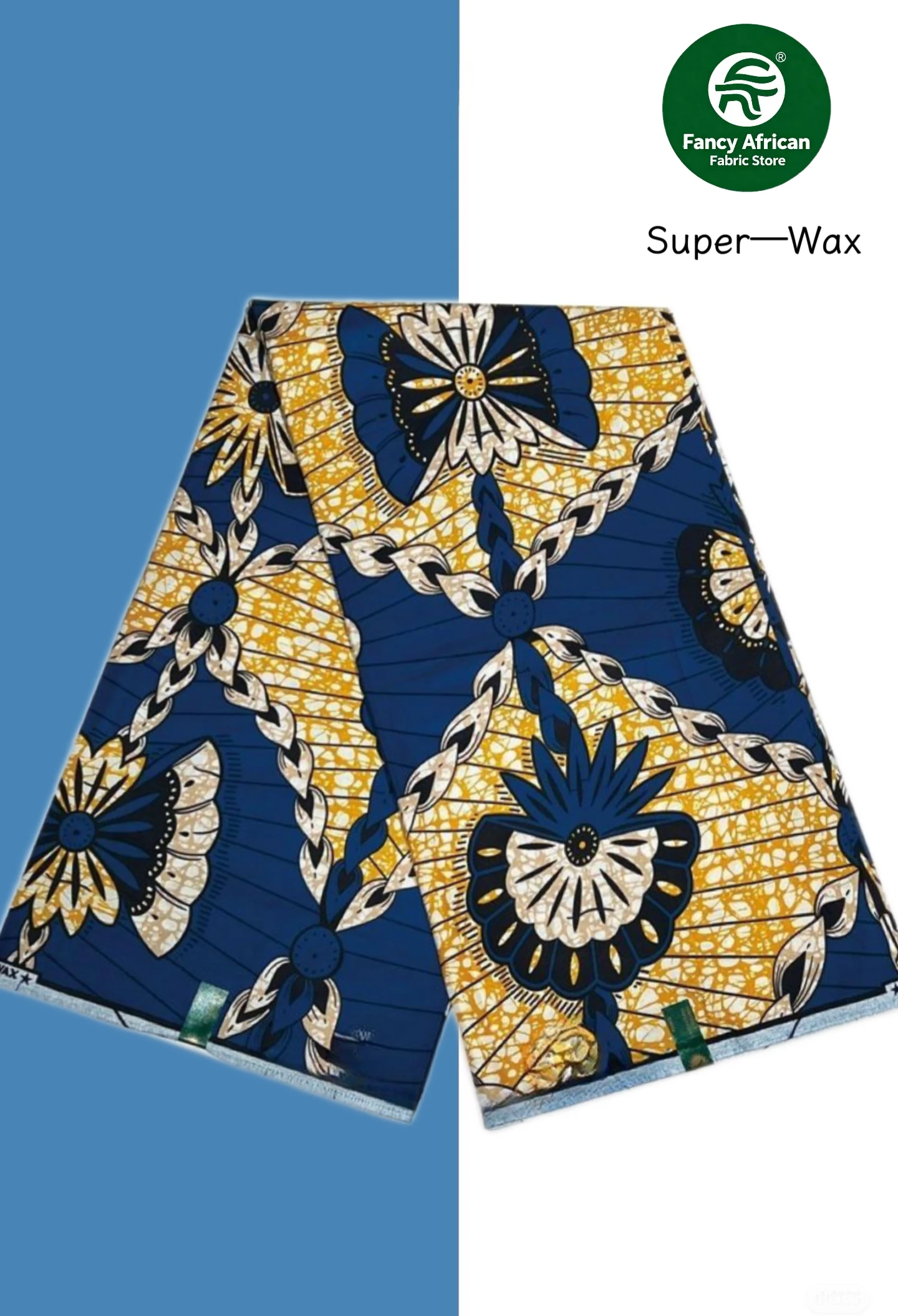 

New High Quality African Glam Grand Super-V Wax Fabric Ankara Printed Wax Materials 6Yards/pcs For Nigerian Dress