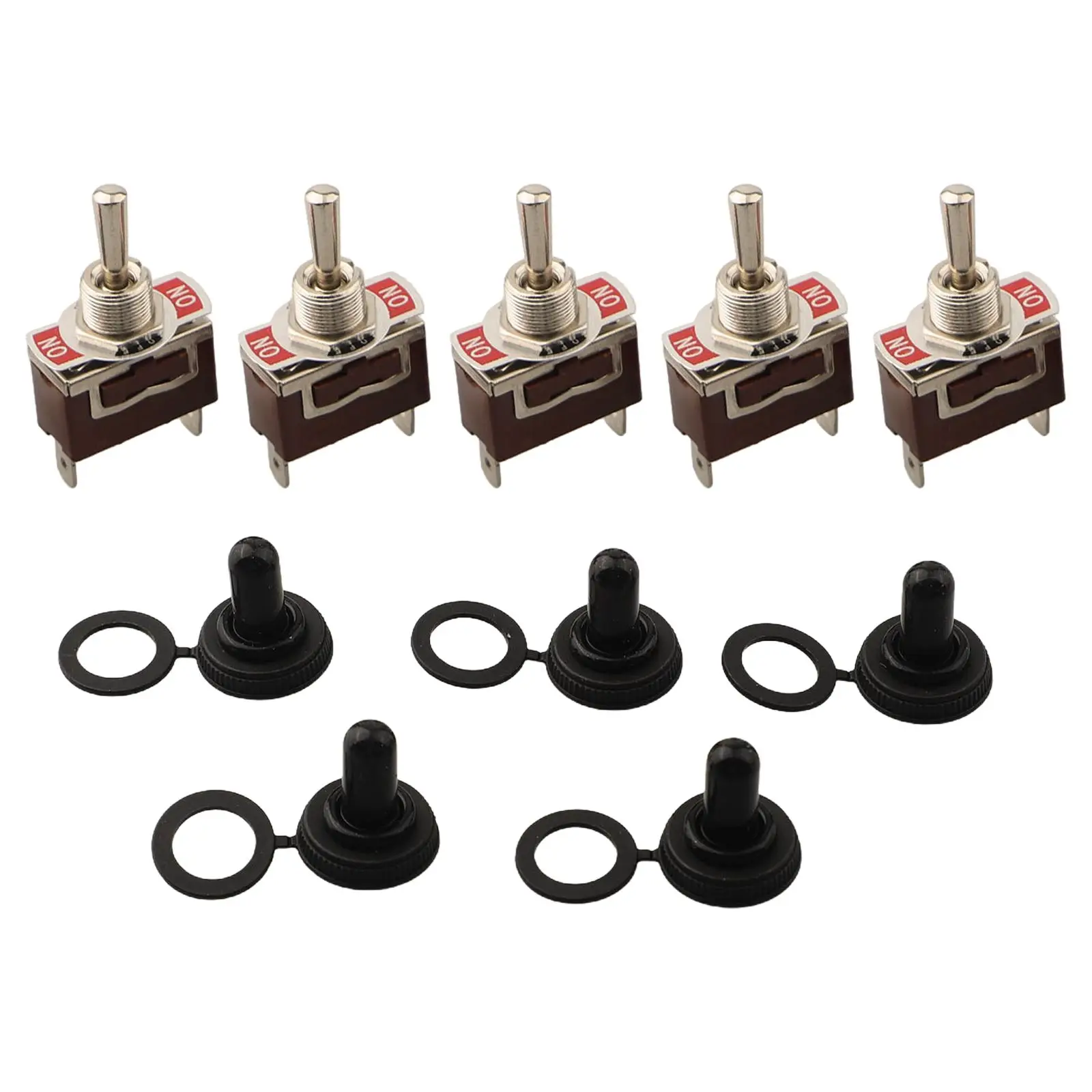 5Pc Toggle Switch Heavy Duty Rocker SPDT 3 Position 3 Pin ON/Off/On Brown Switch Tools Accessories Superior Quality