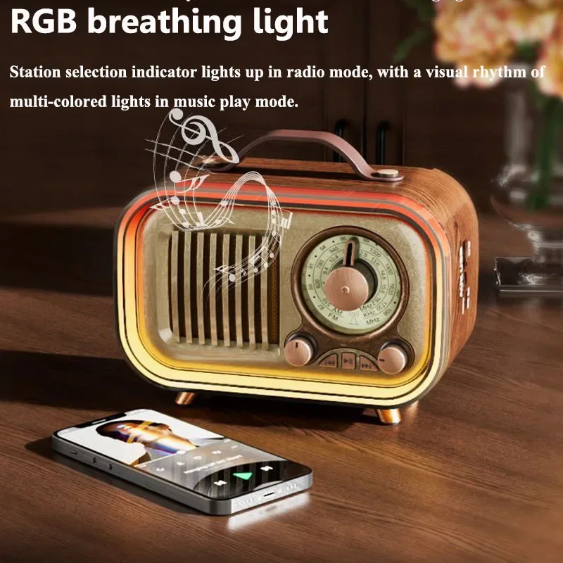 Классические винтажные радиоприемники FM AM SW Портативные беспроводные ретро Bluetooth-динамики AUX Аудиовход TF U Дисковая карта Радиоприемник MP3 Музыкальная шкатулка