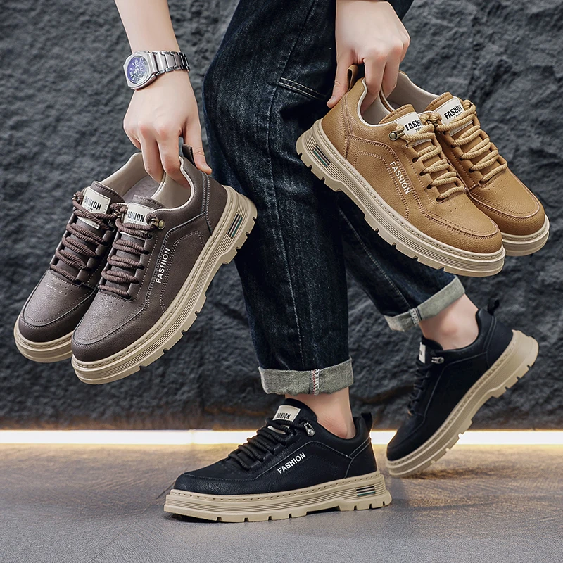 Retro Lightweight Flat Footwear Shoes 2025 Fall Men's Casual Shoes Fashionable Comfortable Breathable Rubber Bottom Man Sneakers