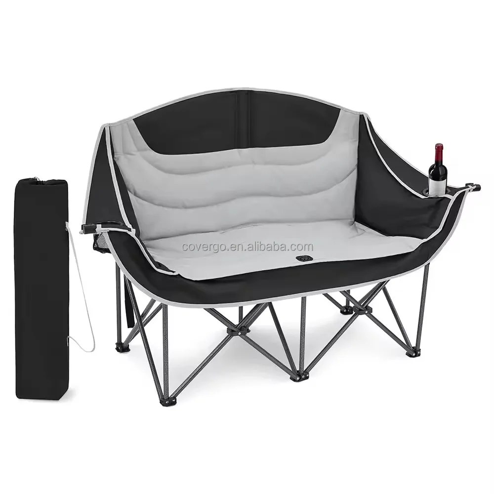 

Quick Open Double Seat 2 Person Folding Seat Camping Chair Stable Portable Compact for Outdoor Camp Travel Beach